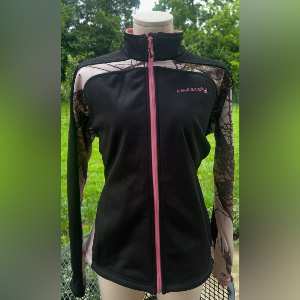 Women's Black and Pink Camo Jacket